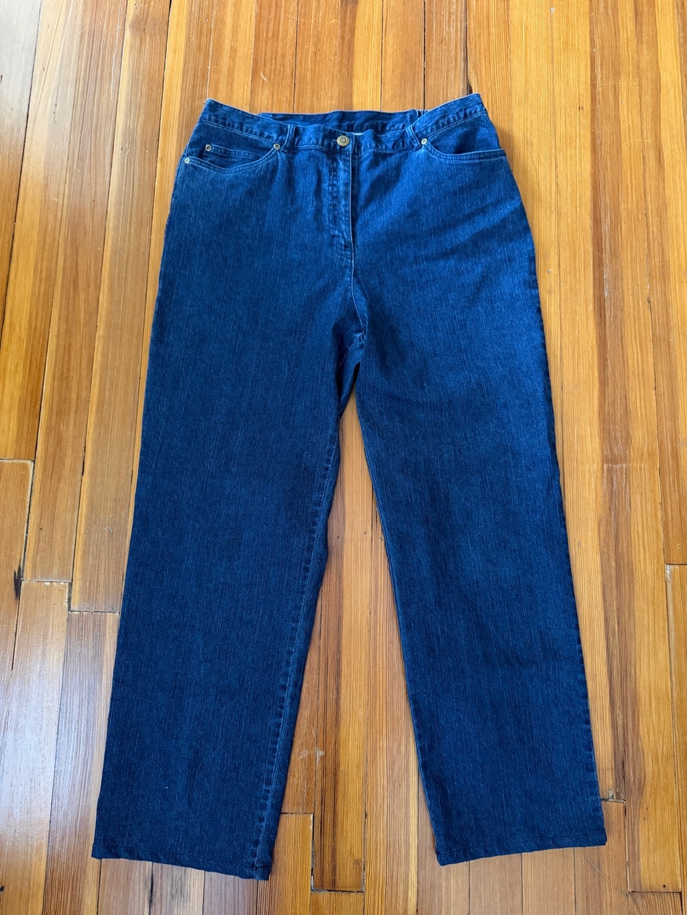 Ruby Rd. Women’s Straight-Leg Elastic Waist Blue Jeans